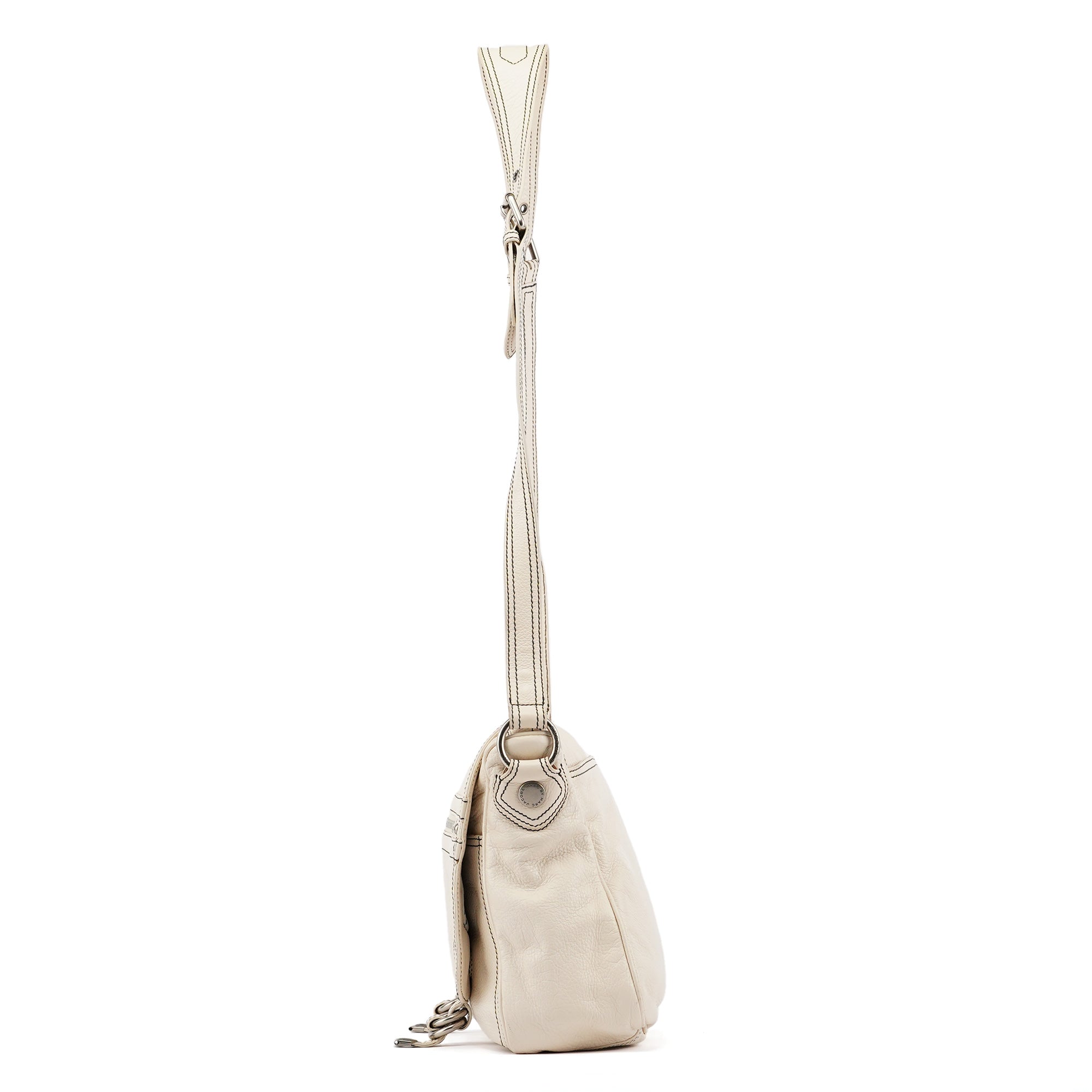 Marc by Marc Jacobs Multi-Pocket schoudertas van ivoorkleurig leer