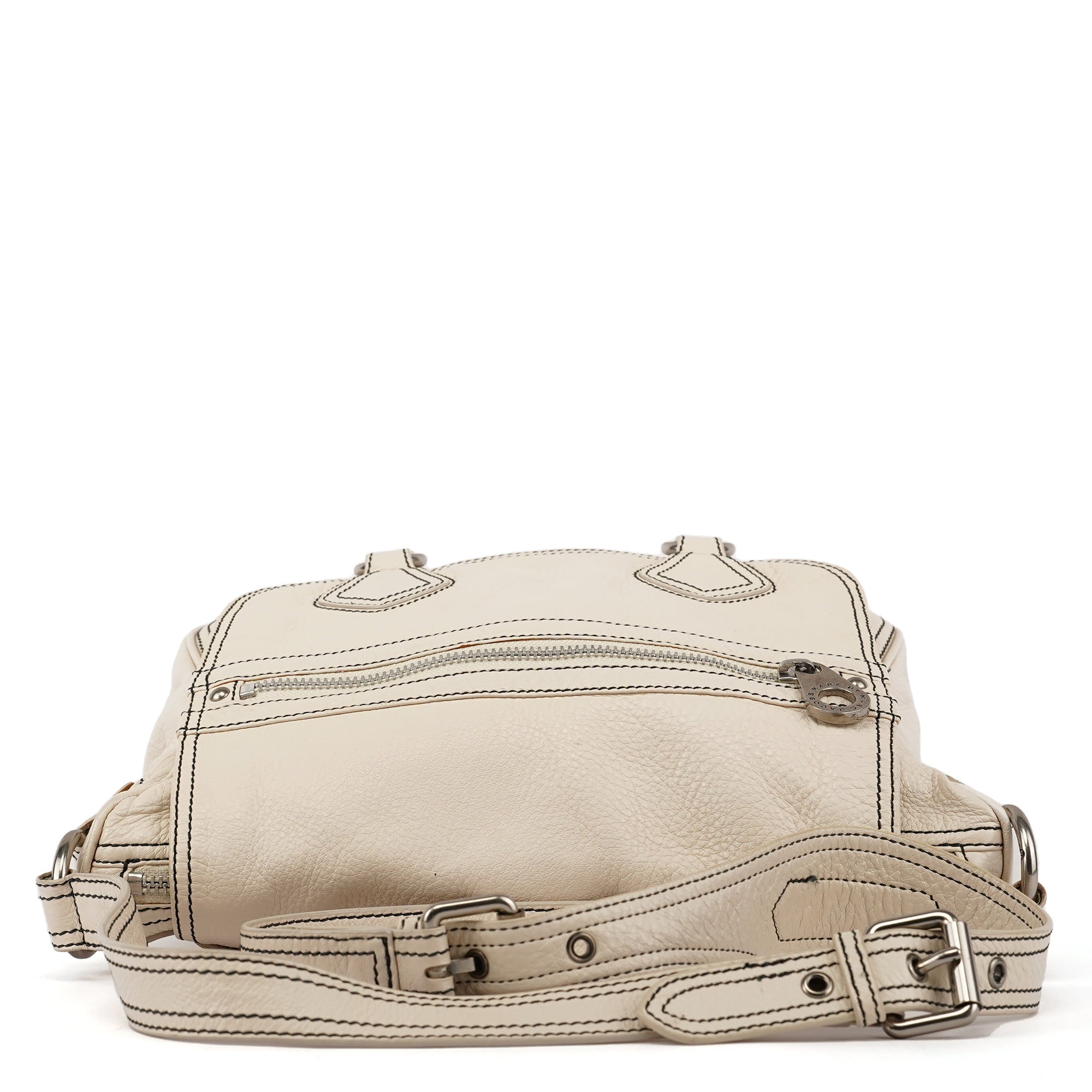Marc by Marc Jacobs Multi-Pocket schoudertas van ivoorkleurig leer