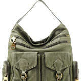Marc by Marc Jacobs Khaki Green Leather Multi-Pocket Shoulder Bag