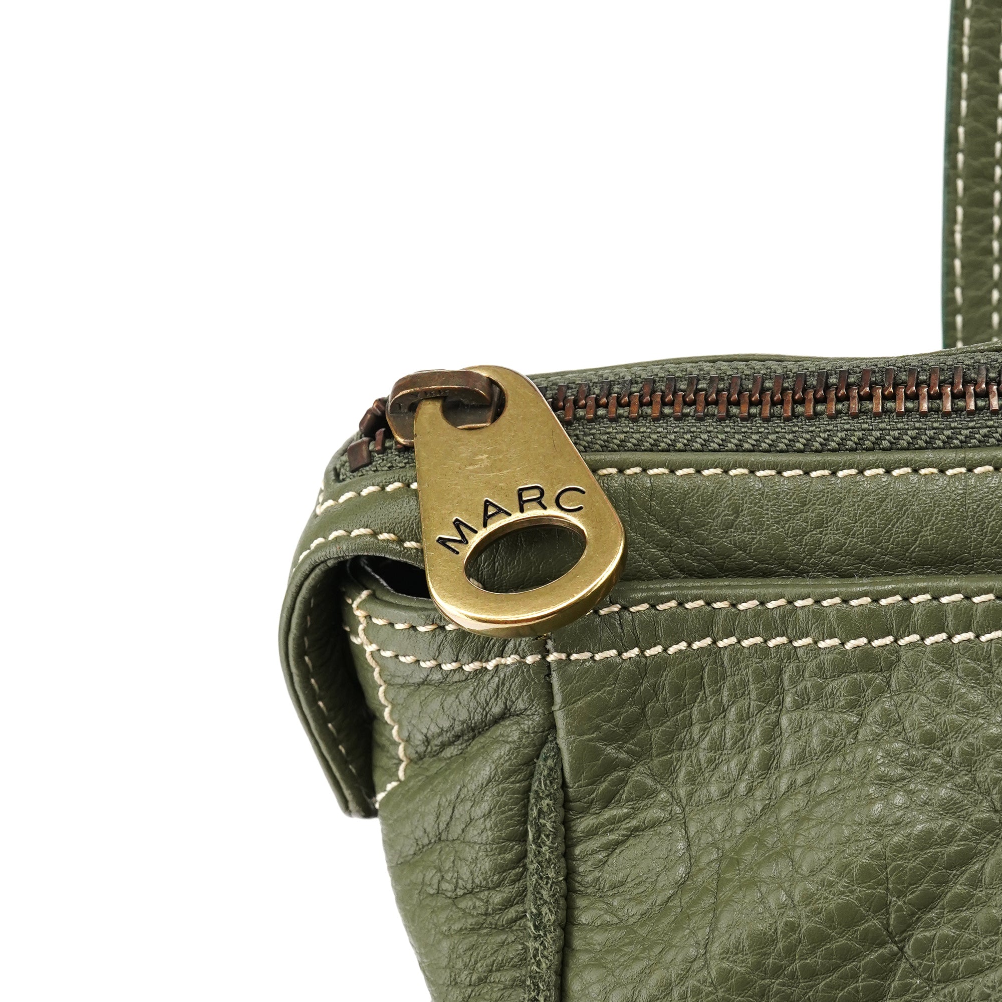 Marc by Marc Jacobs Olive Pebbled Leather Multi-Pocket Tote Bag