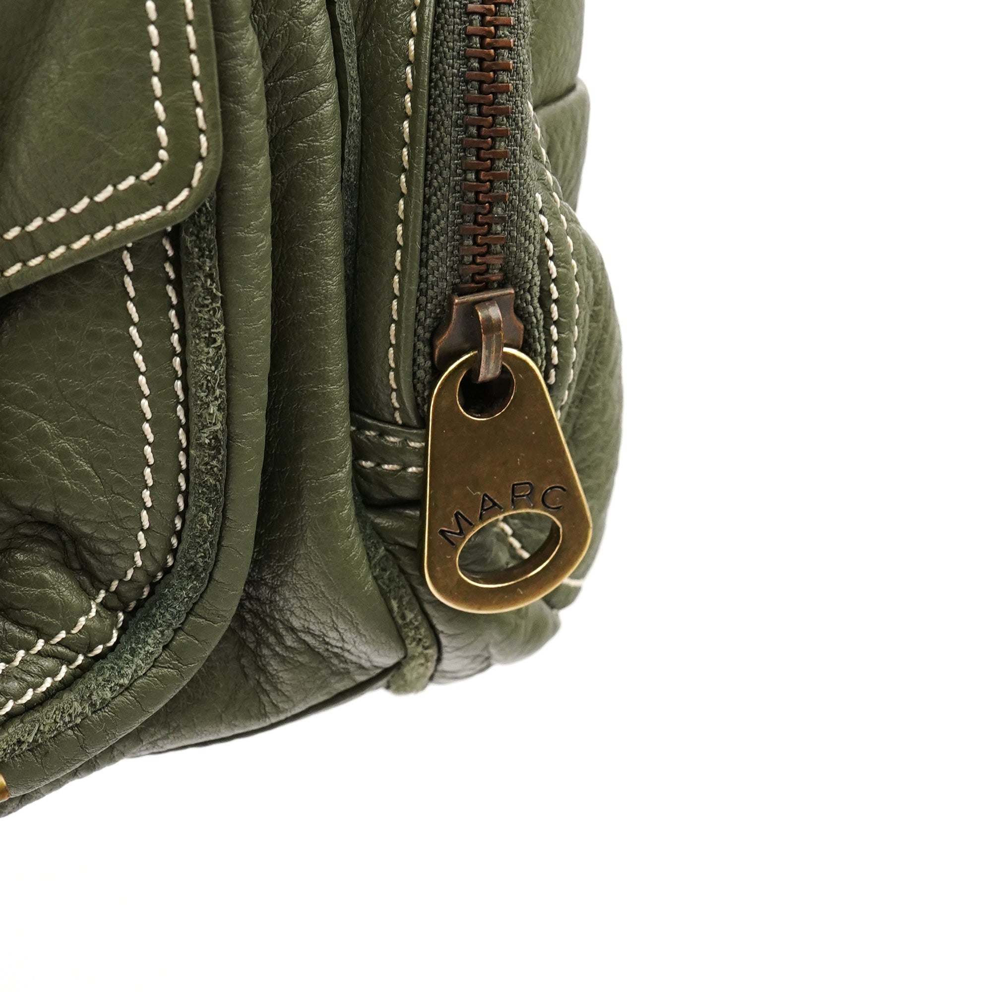 Marc by Marc Jacobs Olive Pebbled Leather Multi-Pocket Tote Bag