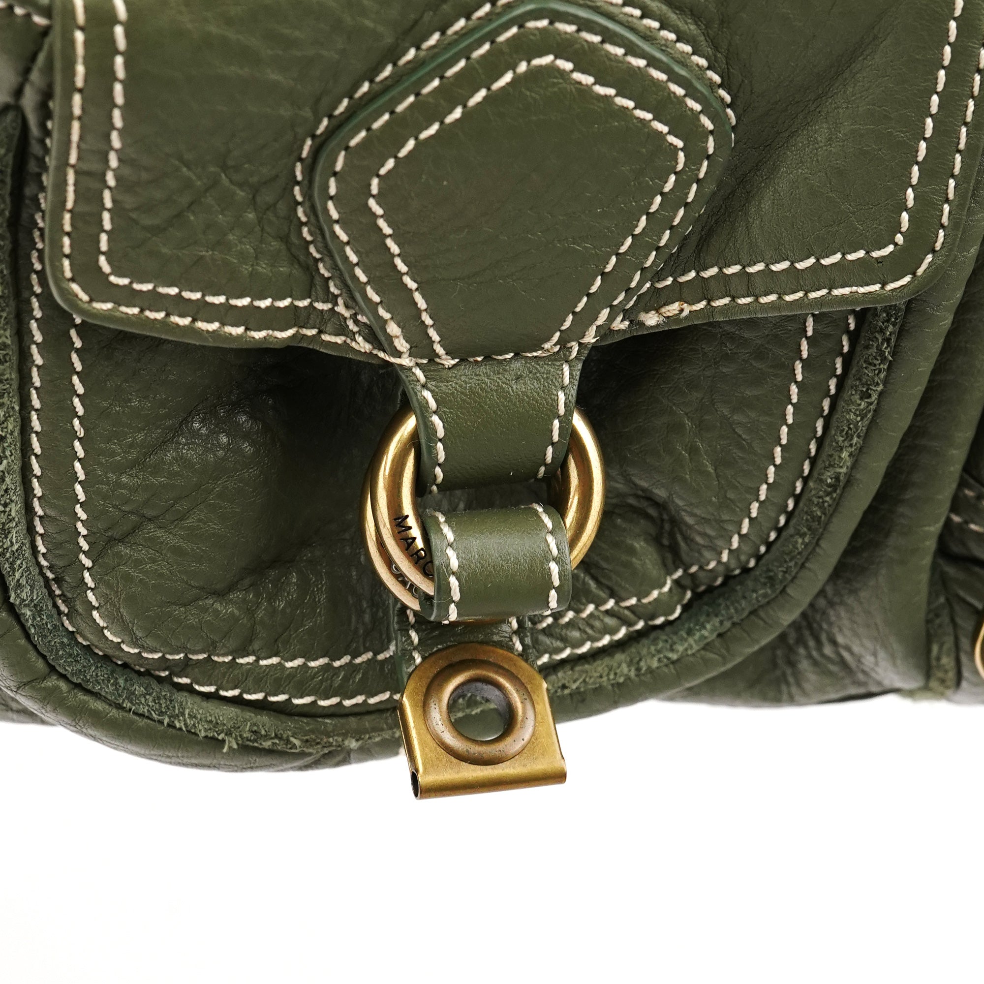 Marc by Marc Jacobs Olive Pebbled Leather Multi-Pocket Tote Bag