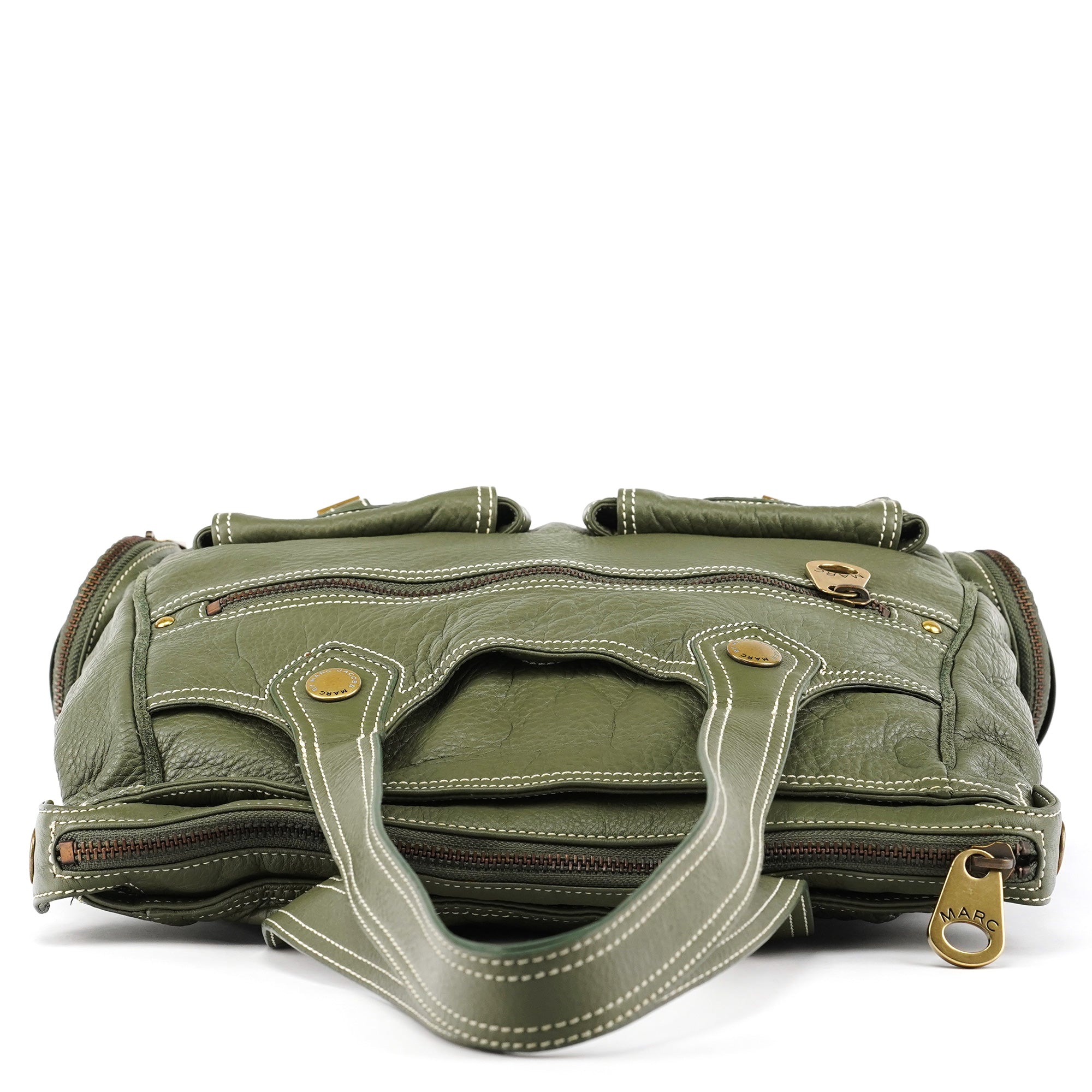 Marc by Marc Jacobs Olive Pebbled Leather Multi-Pocket Tote Bag