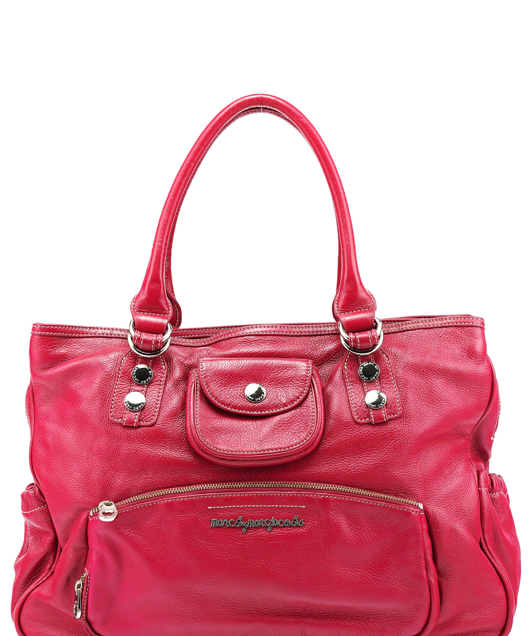 Marc by Marc Jacobs Pink Leather Multi-Pocket Tote Bag