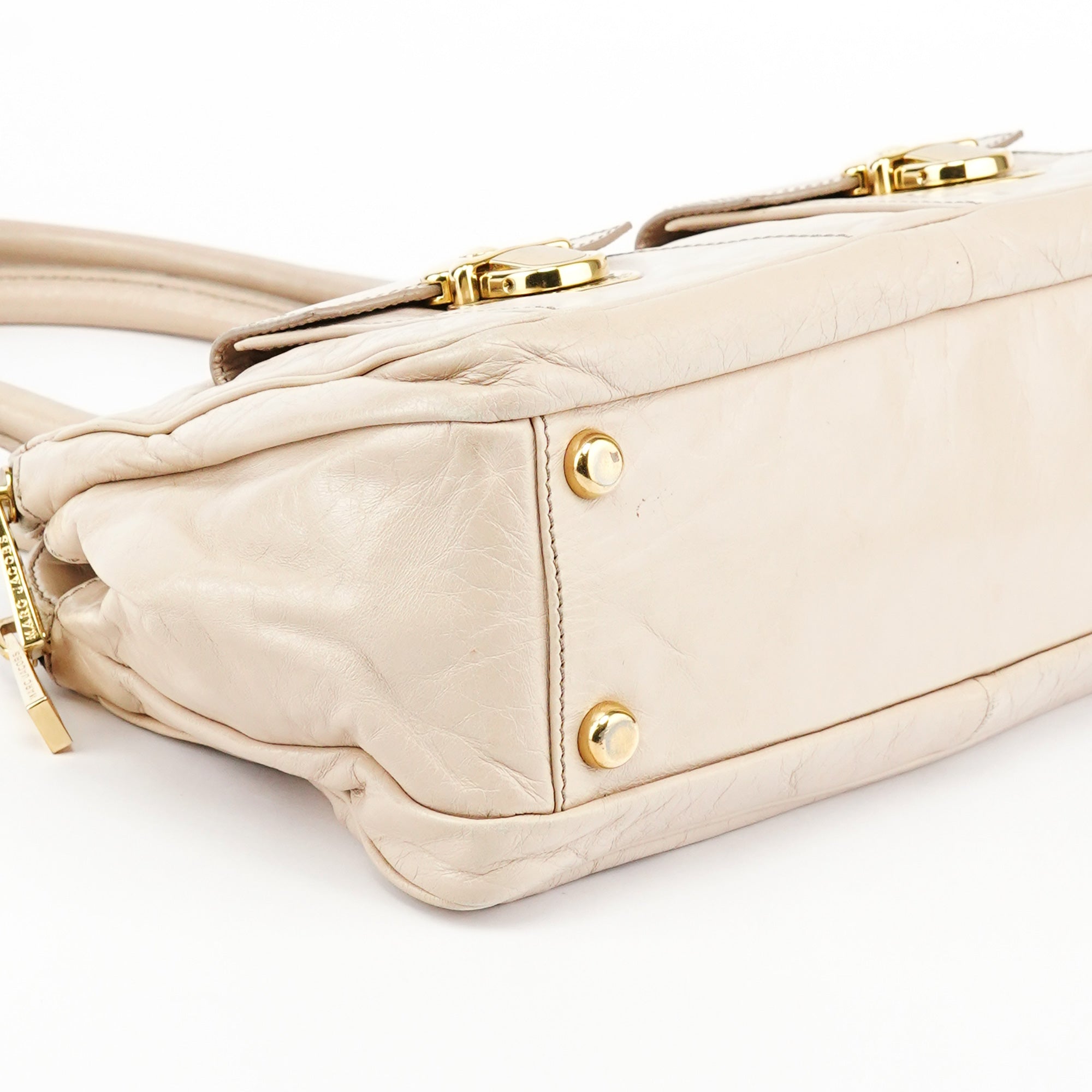 Marc Jacobs Beige Leather Double Pocket Top Handle Bag