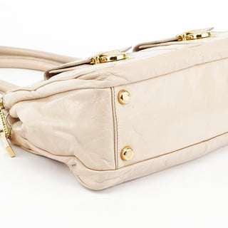 Marc Jacobs Beige Leather Double Pocket Top Handle Bag