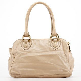 Marc Jacobs Beige Leather Double Pocket Top Handle Bag