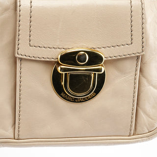 Marc Jacobs Beige Leather Double Pocket Top Handle Bag