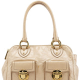 Marc Jacobs Beige Leather Double Pocket Top Handle Bag