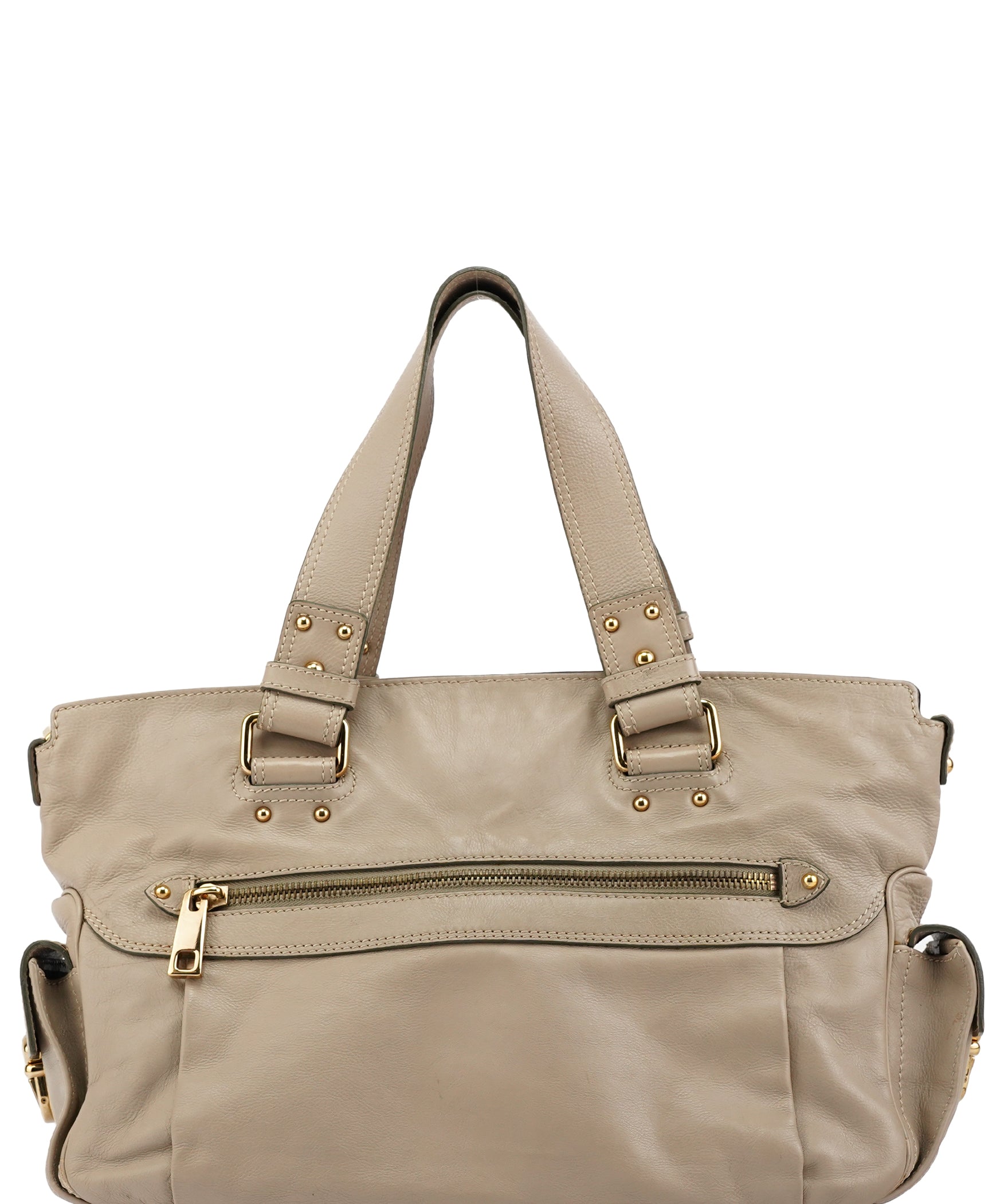 Marc Jacobs Beige Leather Multi-Pocket Tote Bag