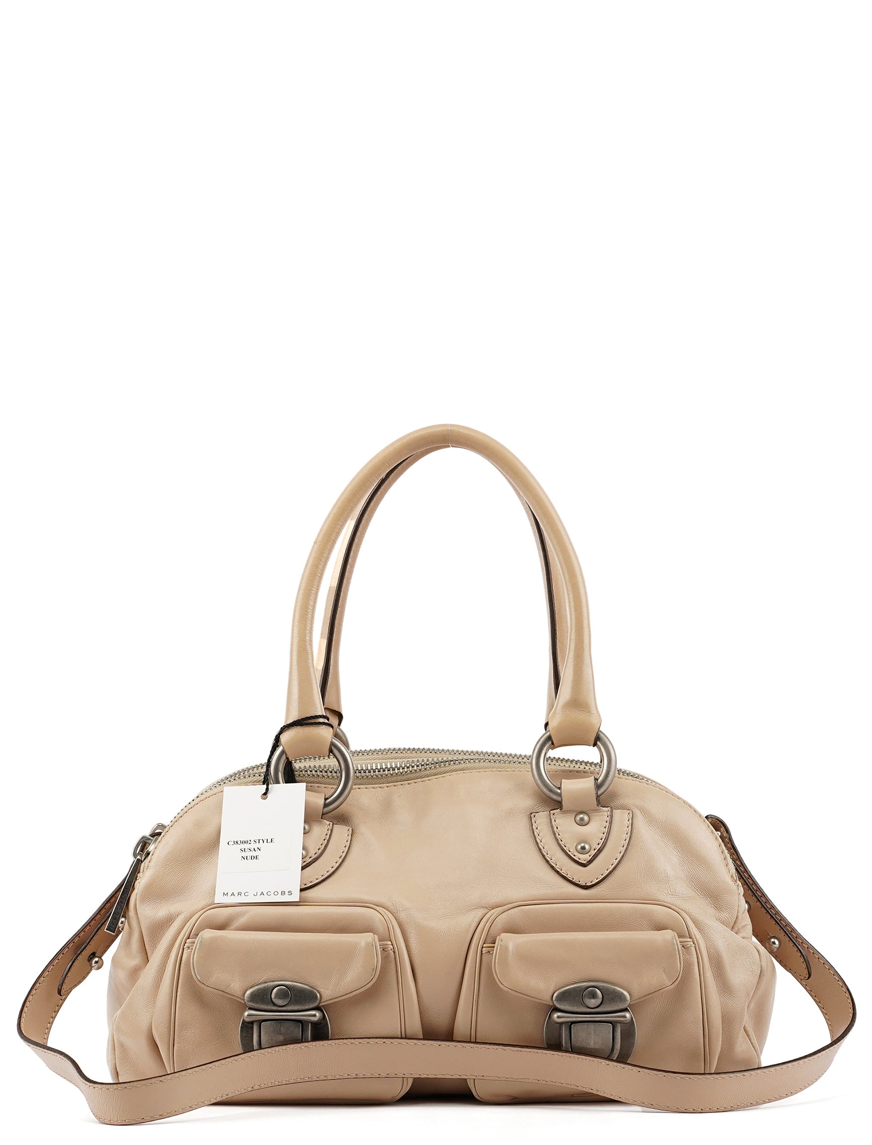 Marc Jacobs 2-Way Tasche mit Turnlock aus Leder in Beige