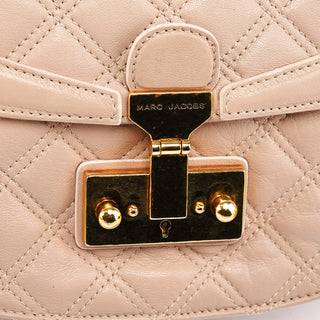 Marc Jacobs Beige Quilted Leather Buckle Shoulder Bag