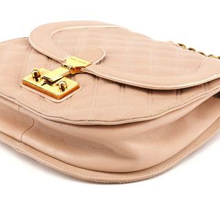Marc Jacobs Beige Quilted Leather Buckle Shoulder Bag