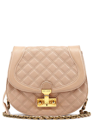 Marc Jacobs Beige Quilted Leather Buckle Shoulder Bag