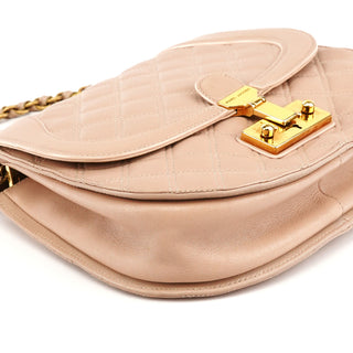 Marc Jacobs Beige Quilted Leather Buckle Shoulder Bag