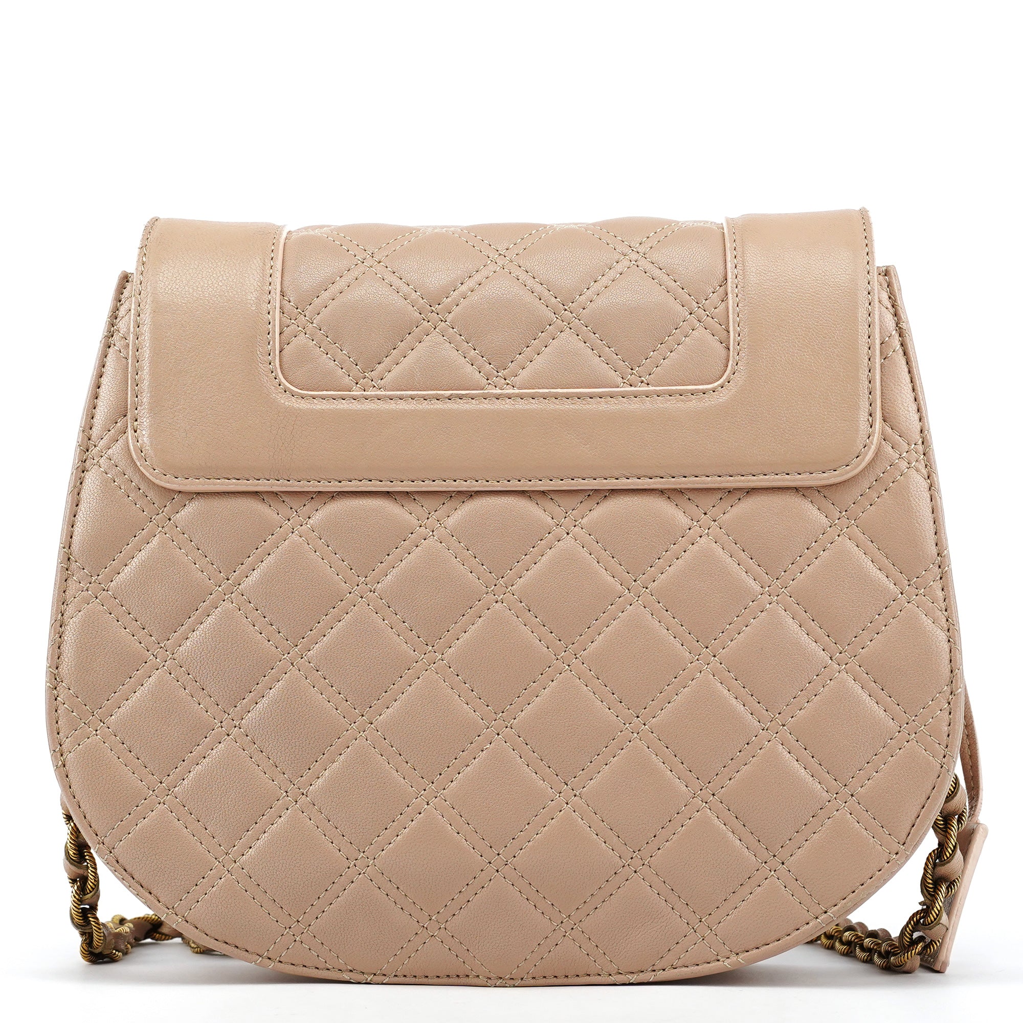 Marc Jacobs Beige Quilted Leather Buckle Shoulder Bag