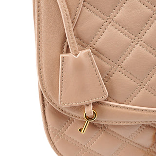 Marc Jacobs Beige Quilted Leather Buckle Shoulder Bag