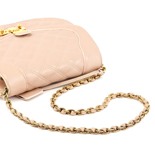 Marc Jacobs Beige Quilted Leather Buckle Shoulder Bag