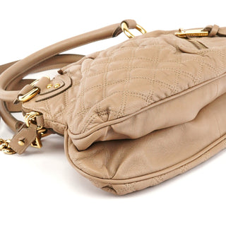 Marc Jacobs Beige Quilted Leather Stam 2-Way Bag