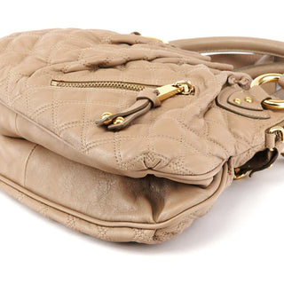 Marc Jacobs Beige Quilted Leather Stam 2-Way Bag