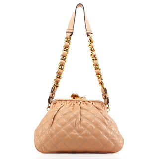 Marc Jacobs Beige Quilted Leather Stam Shoulder Bag