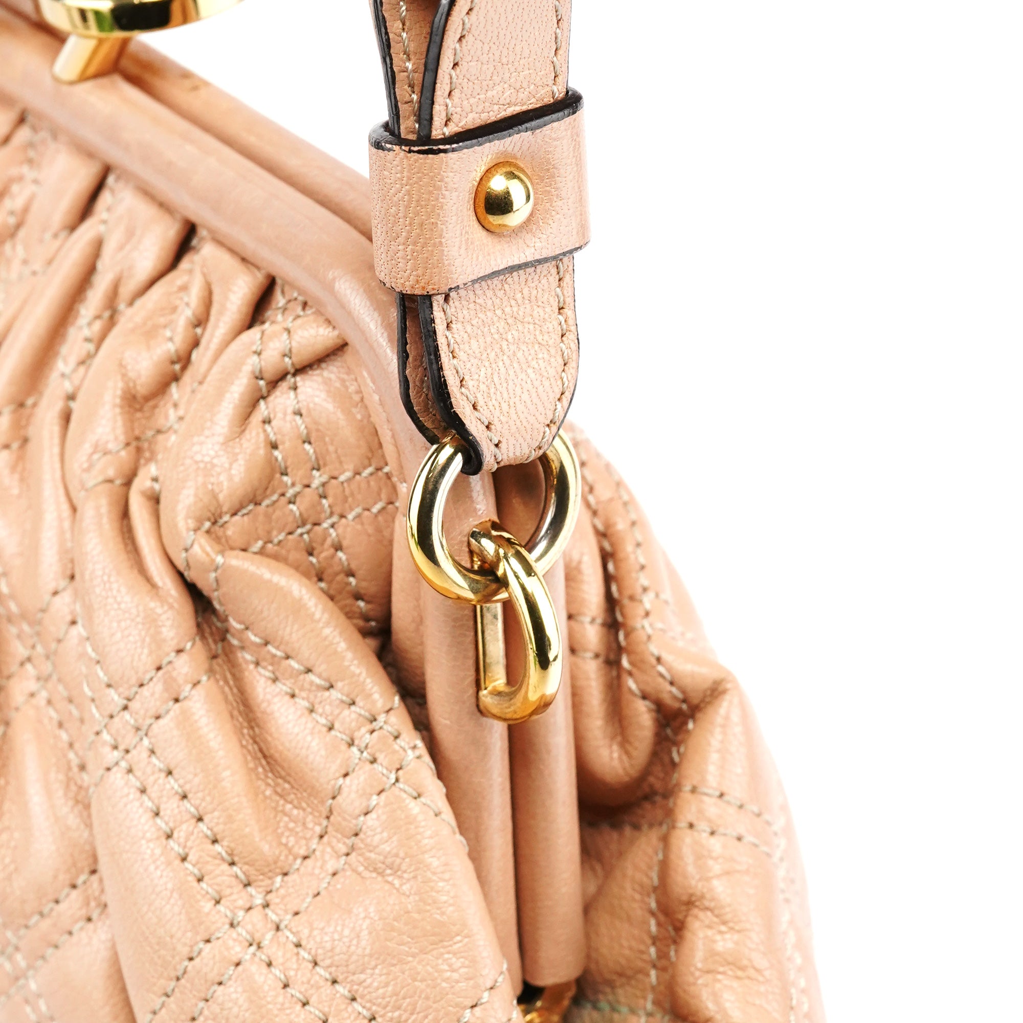 Marc Jacobs Beige Quilted Leather Stam Shoulder Bag