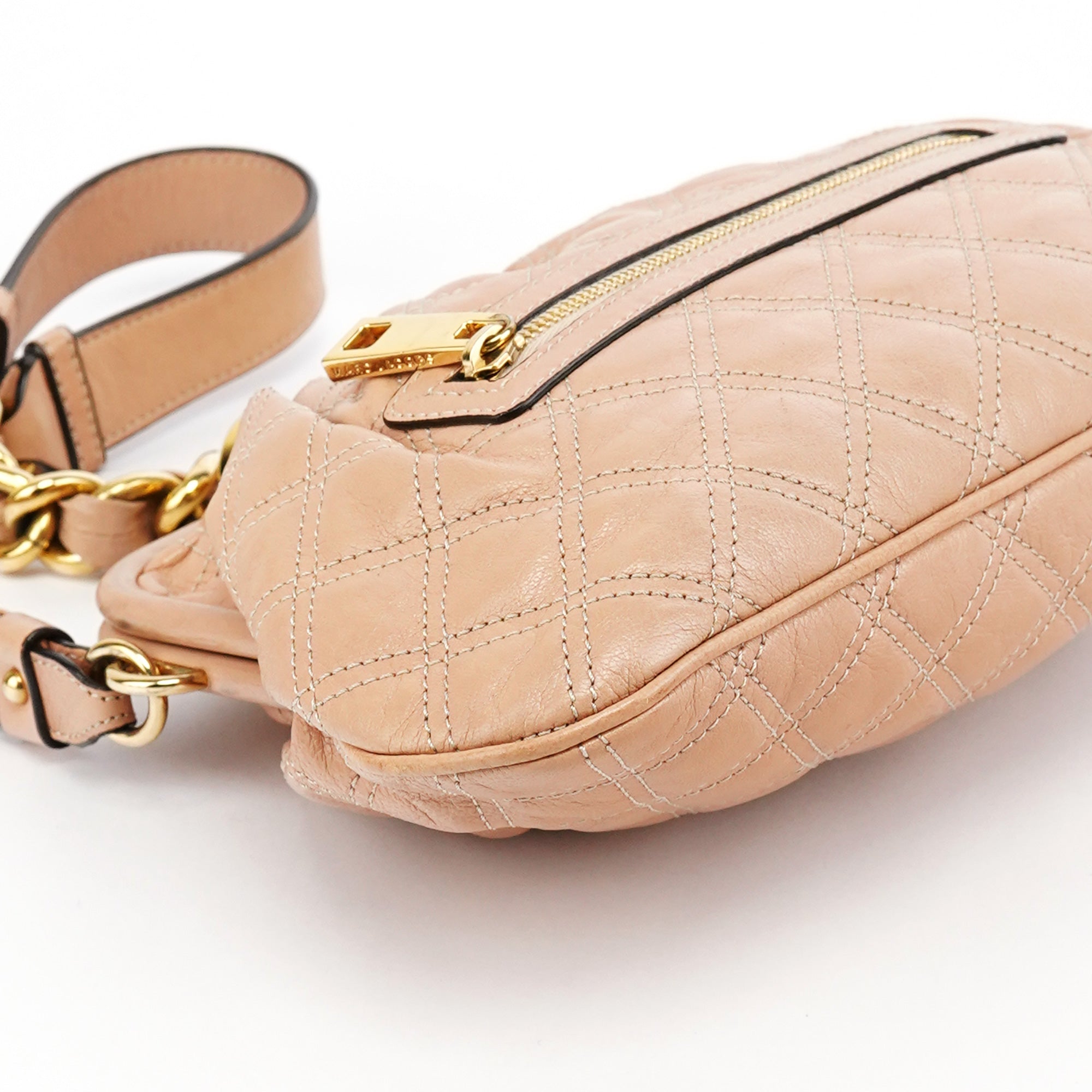 Marc Jacobs Beige Quilted Leather Stam Shoulder Bag