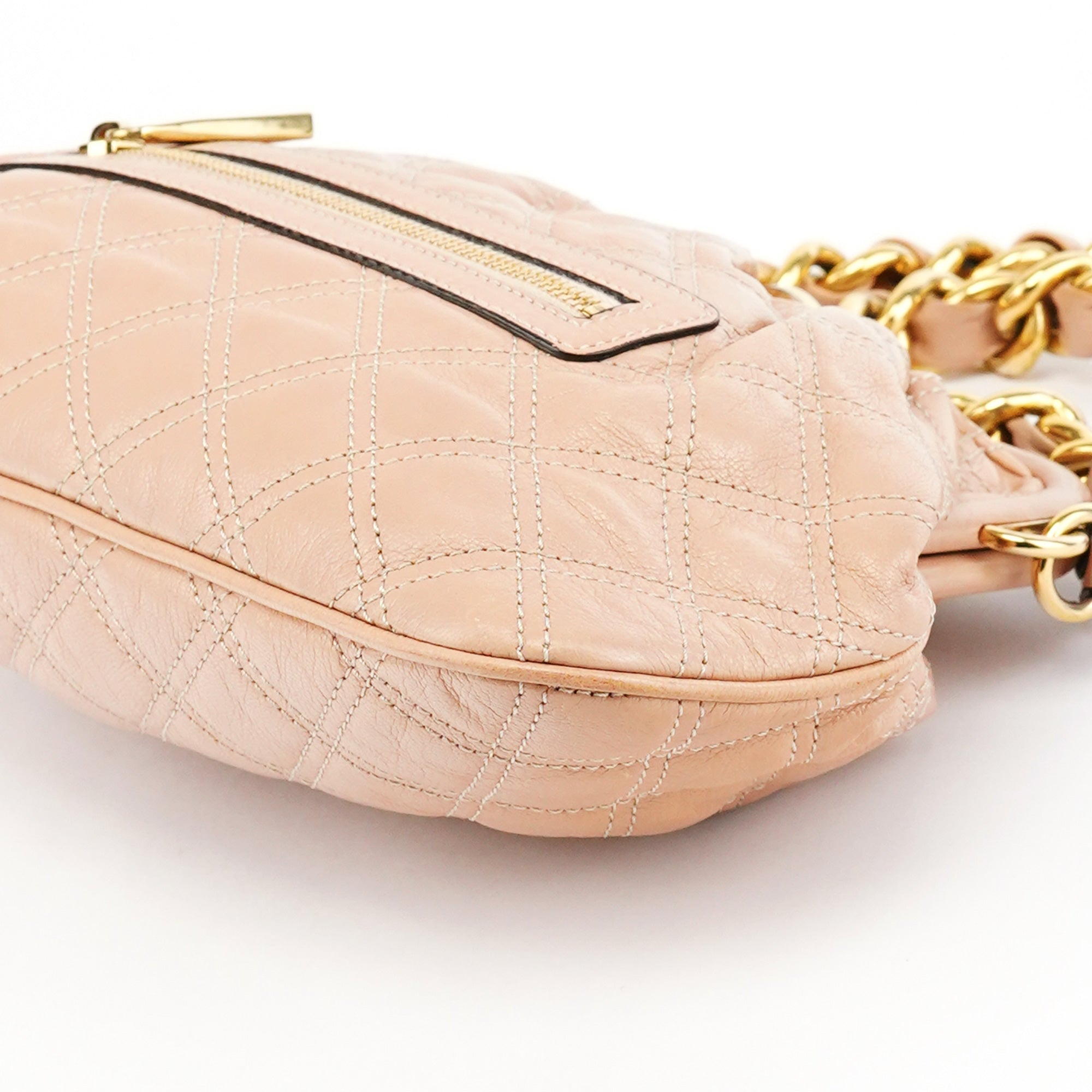 Marc Jacobs Beige Quilted Leather Stam Shoulder Bag