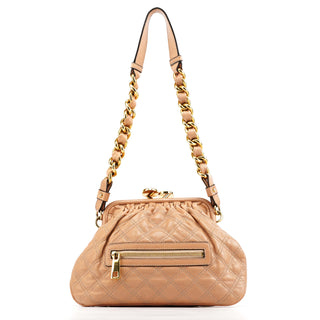 Marc Jacobs Beige Quilted Leather Stam Shoulder Bag