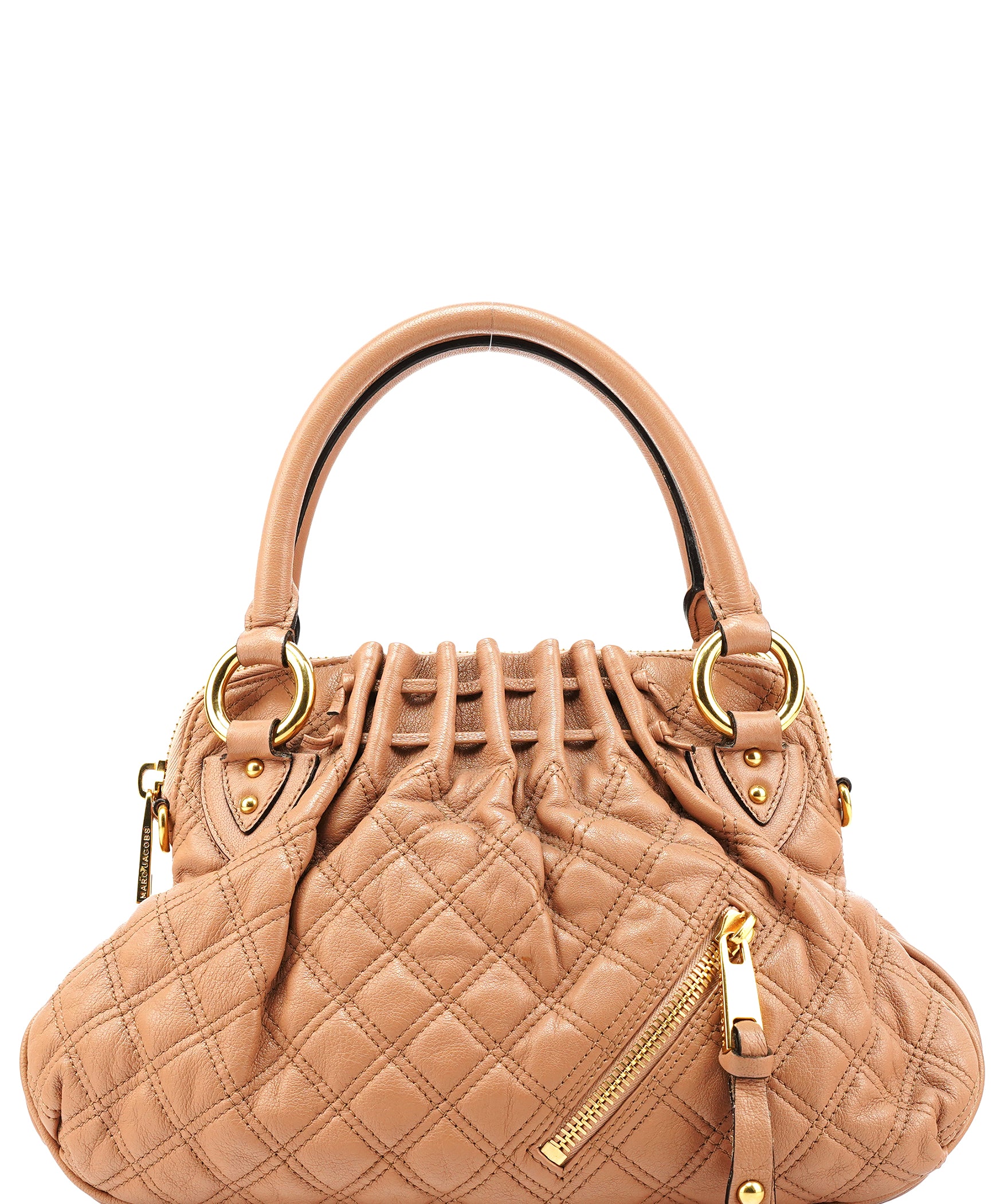Marc Jacobs Beige Quilted Leather Stam Shoulder Bag