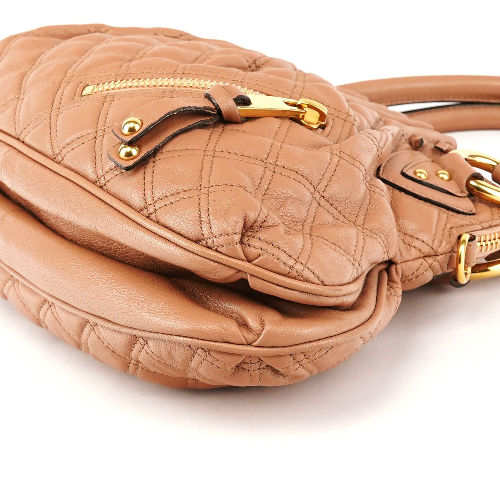 Marc Jacobs Beige Quilted Leather Stam Shoulder Bag