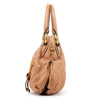 Marc Jacobs Beige Quilted Leather Stam Shoulder Bag