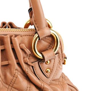 Marc Jacobs Beige Quilted Leather Stam Shoulder Bag