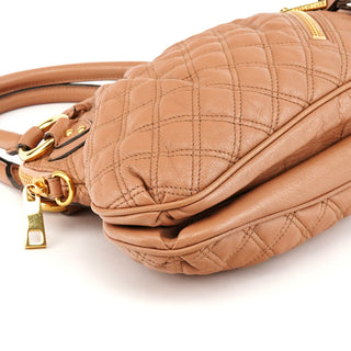 Marc Jacobs Beige Quilted Leather Stam Shoulder Bag