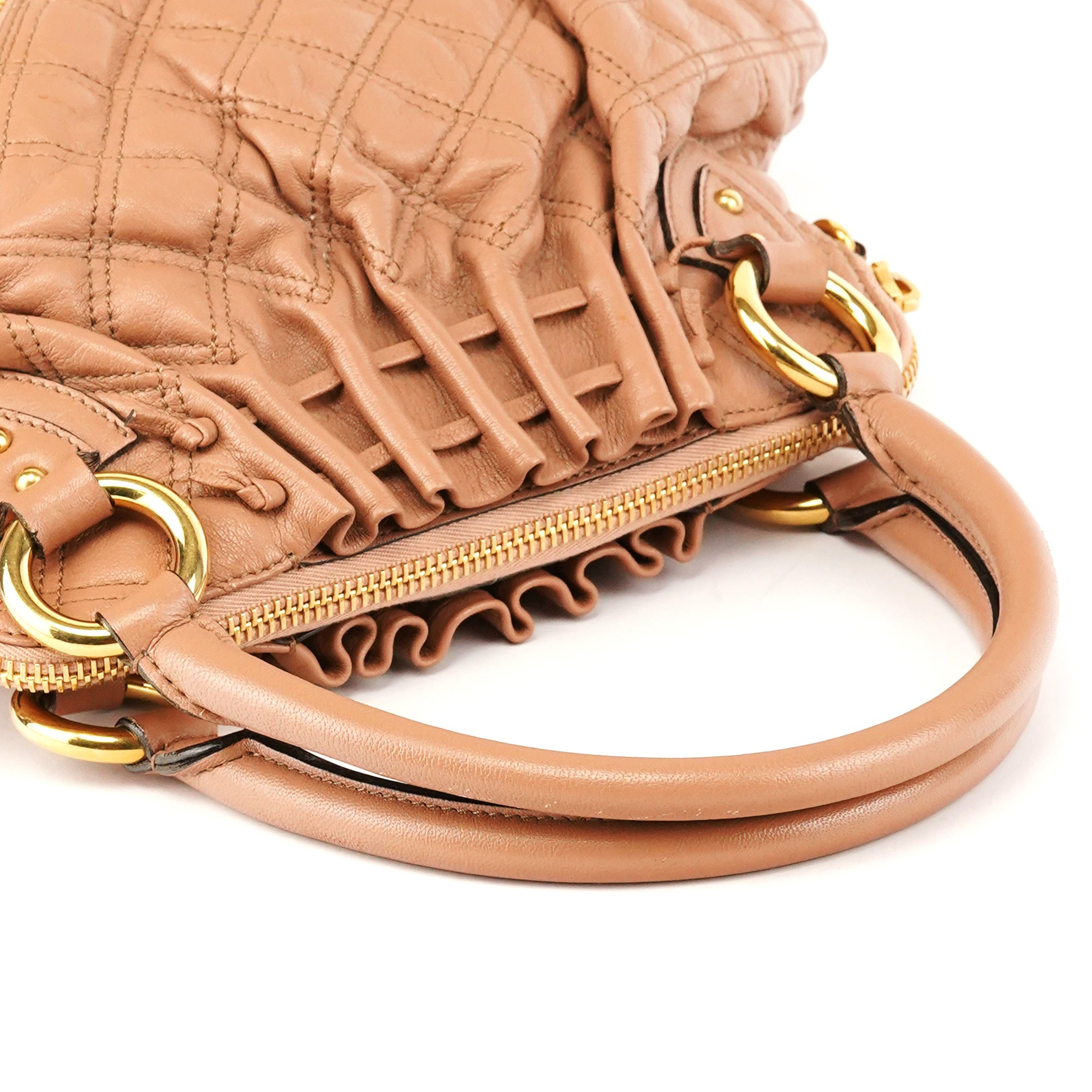 Marc Jacobs Beige Quilted Leather Stam Shoulder Bag