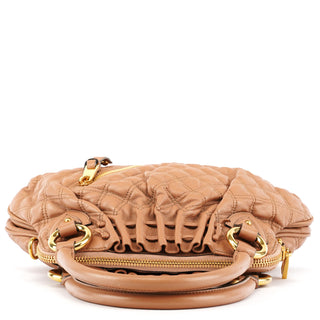 Marc Jacobs Beige Quilted Leather Stam Shoulder Bag