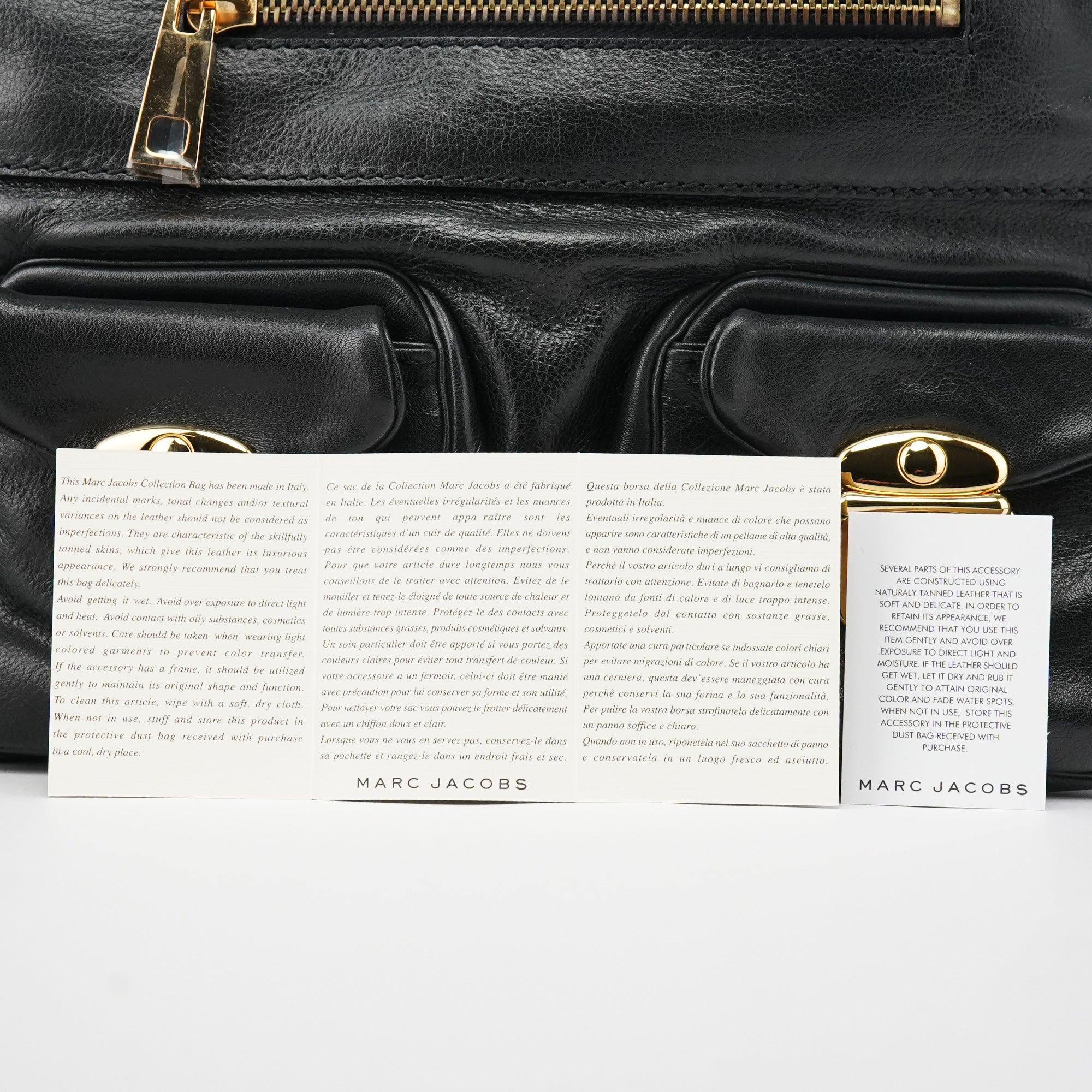 Marc Jacobs Black Leather Angela Multi-Pocket Shoulder Bag