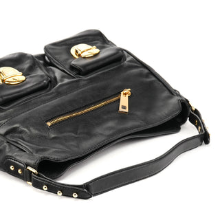 Marc Jacobs Black Leather Angela Multi-Pocket Shoulder Bag