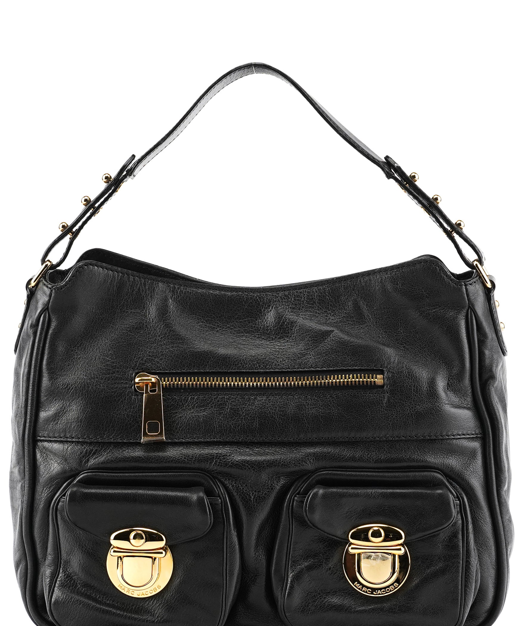 Marc Jacobs Black Leather Angela Multi-Pocket Shoulder Bag
