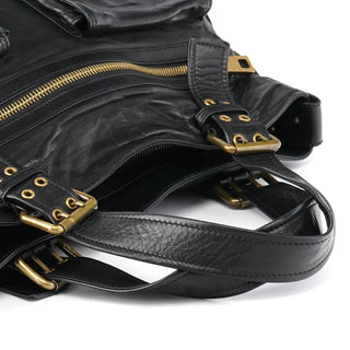 Marc Jacobs Black Leather Belt Tote Bag