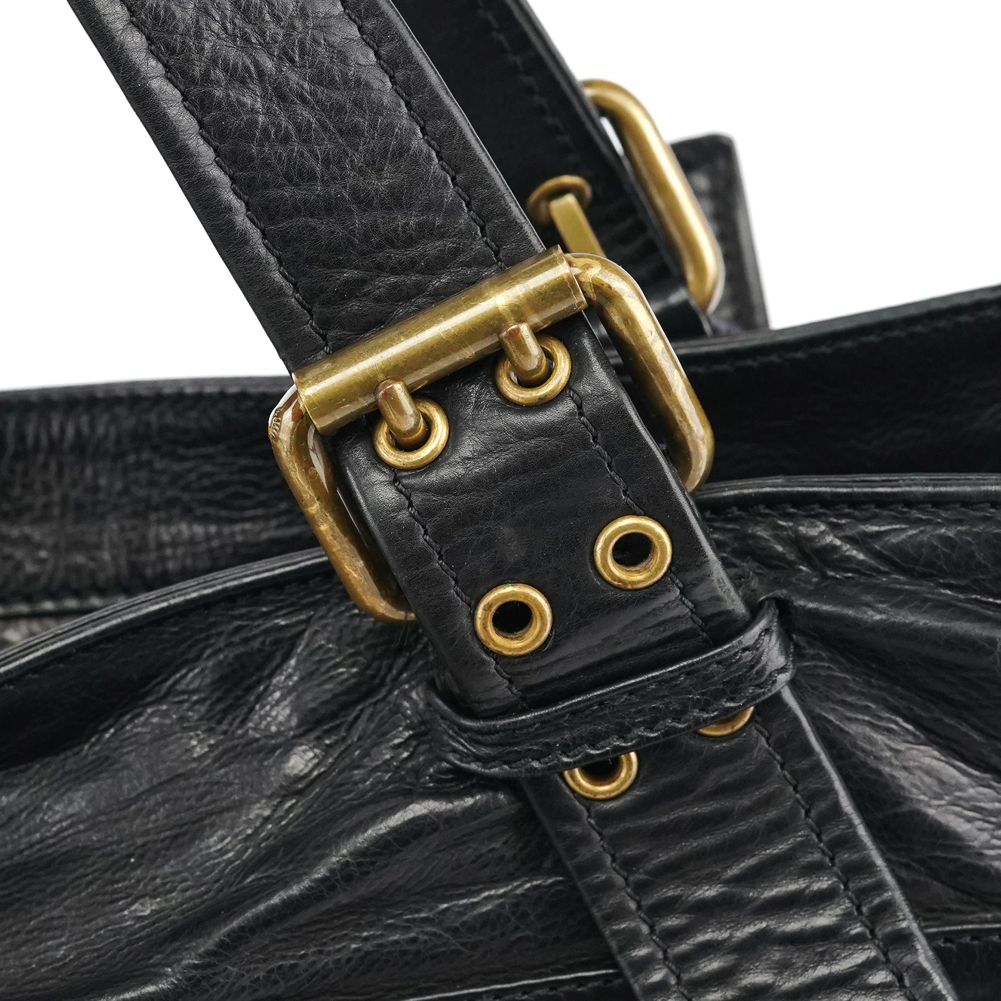 Marc Jacobs Sac cabas à boucles en cuir noir
