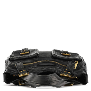 Marc Jacobs Black Leather Belt Tote Bag