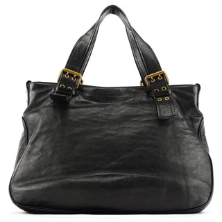 Marc Jacobs Black Leather Belt Tote Bag