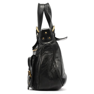 Marc Jacobs Black Leather Belt Tote Bag