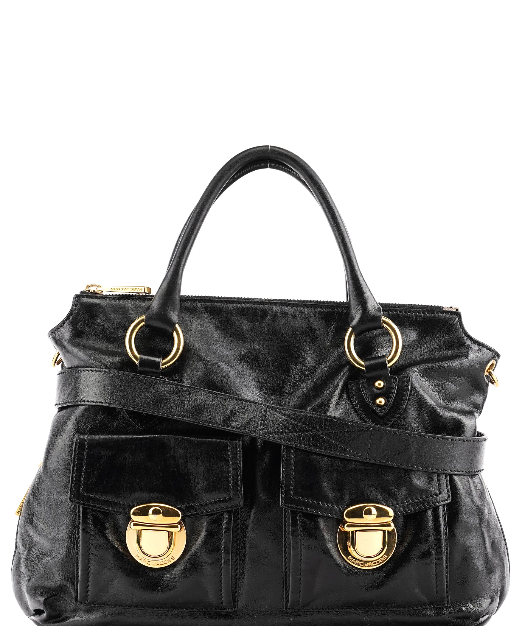 Marc Jacobs Black Leather Multi Pocket 2-Way Bag