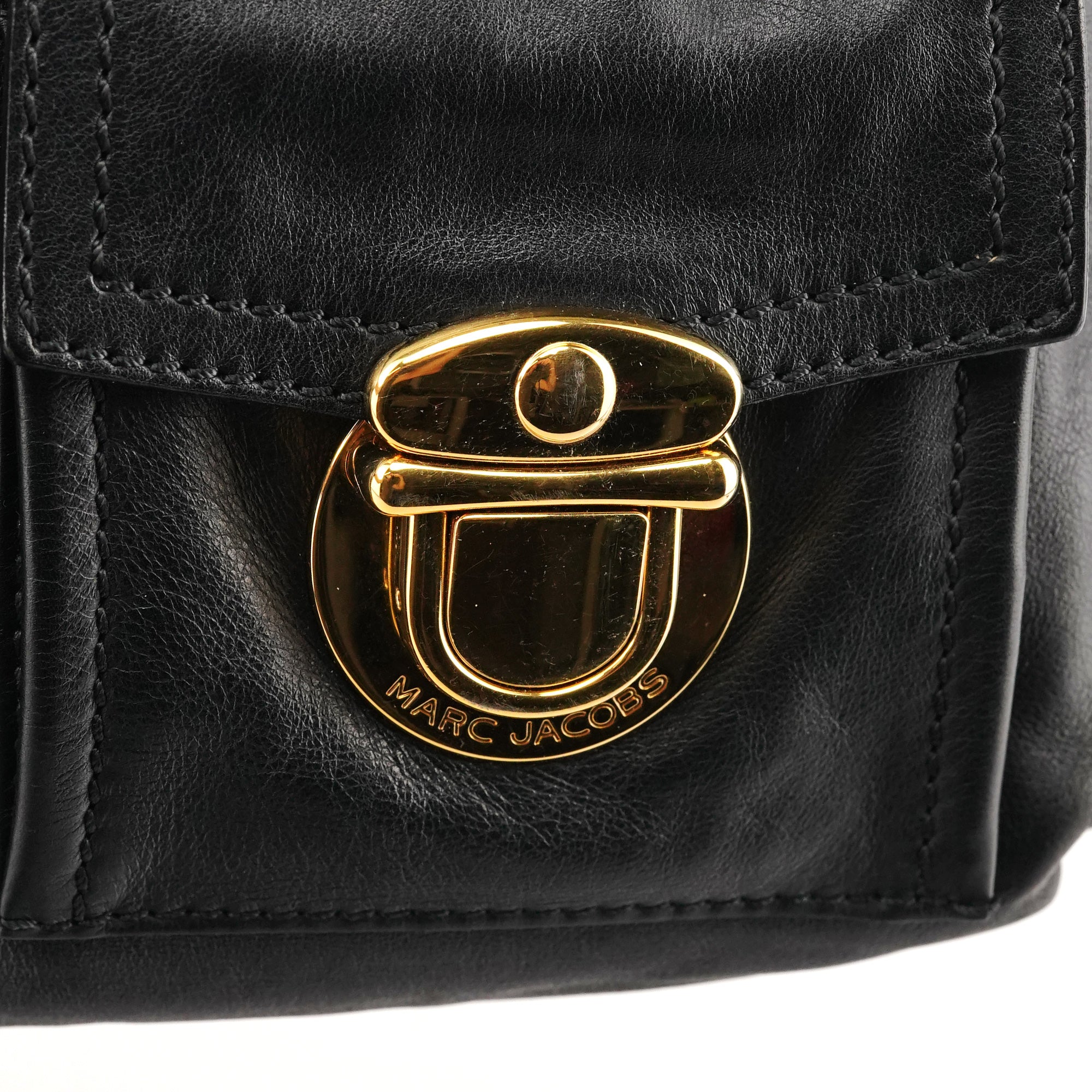 Marc Jacobs Black Leather Multi-Pocket 2-Way Bag