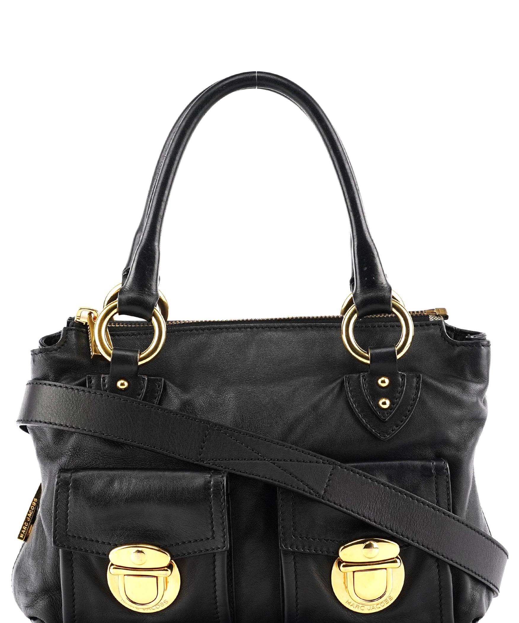 Marc Jacobs Black Leather Multi-Pocket 2-Way Bag