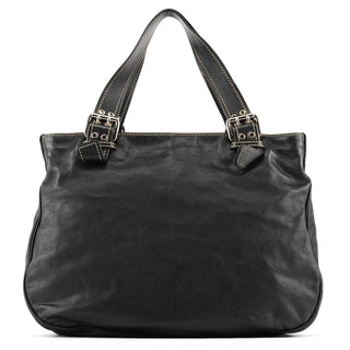 Marc Jacobs Black Leather Pocket Tote Bag