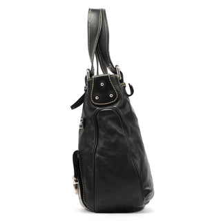 Marc Jacobs Black Leather Pocket Tote Bag