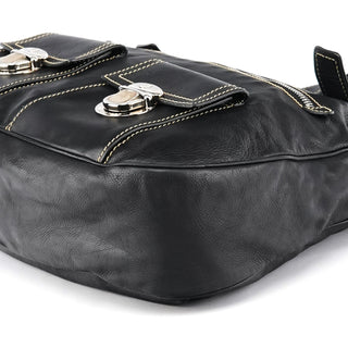 Marc Jacobs Black Leather Pocket Tote Bag